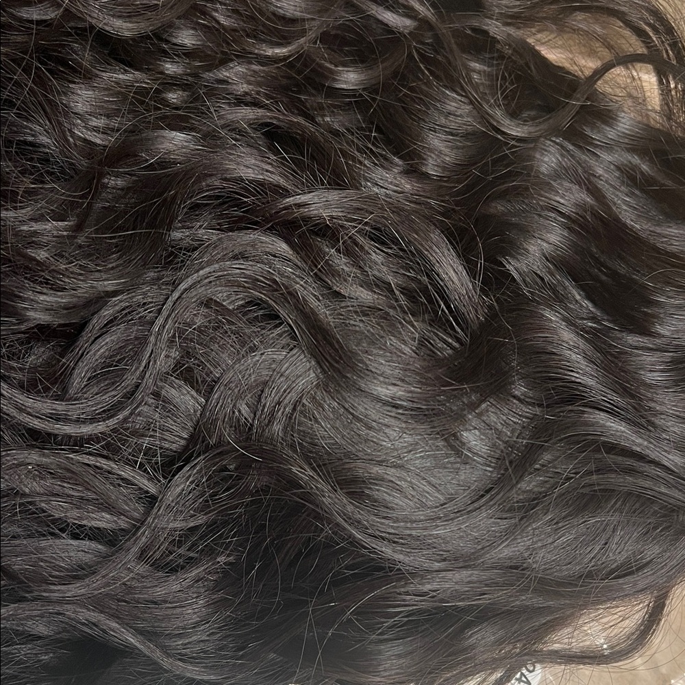 U-Part Brazilian Wavy Hair Wig - Natural Black
